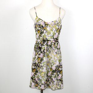 Madewell Silk Floral Spaghetti Strap Dress, Size 8